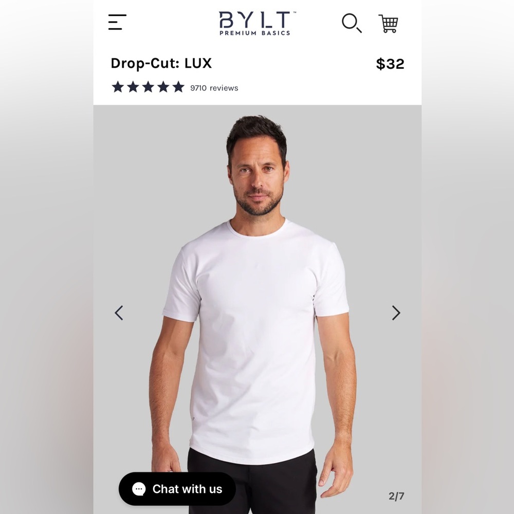 NWT Large BYLT Lux Short Sleeve White Tee